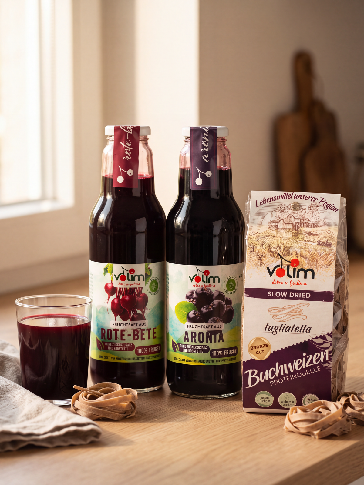 Sportler-Paket – Rote-Bete- und Aroniasaft mit Bronze-Cut-Pasta